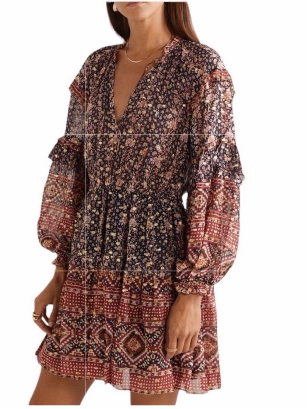 NWOT Ulla Johnson Erisa Mini Long sleeve Silk Dress Size 0